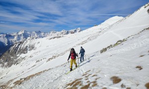 Skihochtour Großer Ankogel - bei der Querung, Rückblick Hannoverhaus