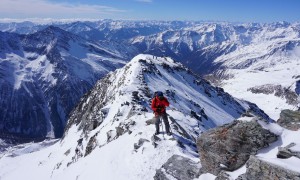 Skihochtour Großer Ankogel - Aufstieg, Rückblick Kleiner Ankogel