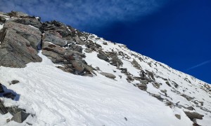 Skihochtour Großer Ankogel - steiler Aufstieg in der Flanke beim Südgrat