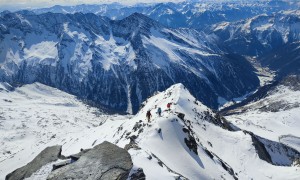 Skihochtour Großer Ankogel - Gipfelsieg, Rückblick Südgrat