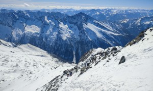 Skihochtour Großer Ankogel - Abstieg in der steilen Flanke