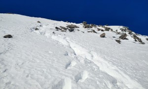 Skihochtour Großer Ankogel - Abstieg in der steilen Flanke, Rückblick