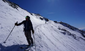 Skihochtour Großer Ankogel - Einfahrt in die steile Abfahrt Radeckkees