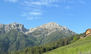 Klettersteig Piz da Peres - Zufahrt zum Furkelpass mit der Dreifingerspitze und Piz da Peres