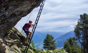 Klettersteig Avventura - frei stehende Leiter