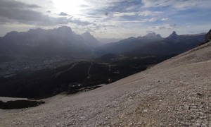 Klettersteig Tofana di Dentro - Aufstieg über Skipiste, Rückblick