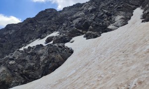 Bergtour Tauernkogel - Aufstieg über Altschneefelder und seilversicherte Stellen