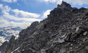 Bergtour Tauernkogel - Aufstieg über seilversicherte Stellen zum Ostgrat