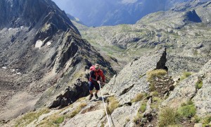 Bergtour Großer Friedrichskopf - Aufstieg über Südgrat, bei der Schlüsselstelle