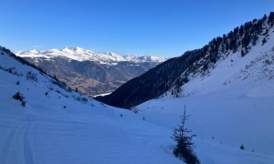 Skitour Hollbrucker Kreuz - Aufstieg beim Ochsenboden, Rückblick