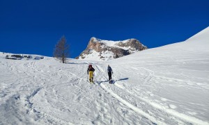 Skitour Nuvolau - Aufstieg, Blick zum Averau