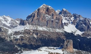 Skitour Nuvolau - Gipfelsieg mit Blick zu den Tofanen