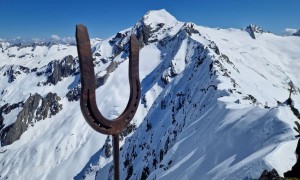 Skitour Hoher Rosshuf - Gipfelsieg, Blick zur Dreiherrenspitze
