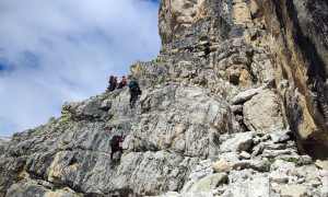 Klettersteig Boeseekofel - beim Einstieg