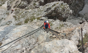 Klettersteig Boeseekofel - im Steig, bei den zwei Leitern