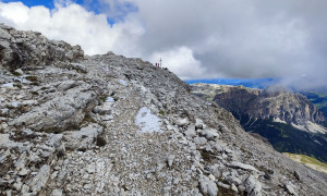 Klettersteig Boeseekofel - Schlussaufstieg, Blick zum Gipfel
