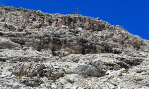 Klettersteig Boeseekofel - Abstieg, Rückblick Gipfel