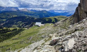 Klettersteig Boeseekofel - Abstieg, kurz vor der Bergstation Boé