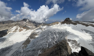 Bergtour Goldbergspitze - Gipfelsieg, Blick zum Fleißkees, Hocharn und Sonnblick