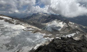 Bergtour Goldbergspitze - Gipfelsieg, Blick zum Goldbergkees, Schareck (Mölltaler Gletscher)