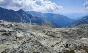 Bergtour Goldbergspitze - Abstieg, Blick zum Brettsee