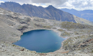 Bergtour Goldbergspitze - Abstieg, Blick zum Brettsee