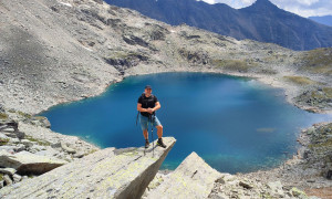 Bergtour Goldbergspitze - Abstieg, Blick zum Brettsee