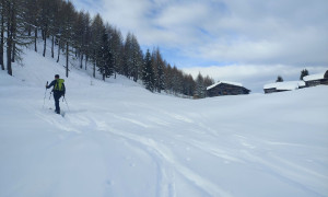 Skitour Schwalbenkofel - Aufstieg, bei den Gossenwiesen