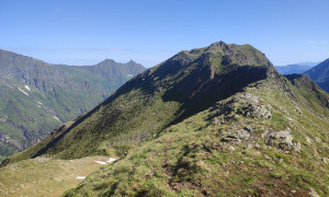 Bergtour Hörndl - Schrankeckscharte, Blick zum Großes Schrankeck mit Pihapper im Hintergrund