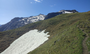 Bergtour Hörndl - Schrankeckscharte, Blick zum Gipfel hinten links