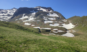Bergtour Hörndl - Schrankeckscharte, Blick zum Gipfel hinten links