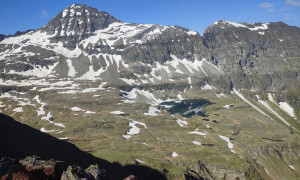 Bergtour Hörndl - Aufstieg, Blick zum Plattachsee mit Tauernkogel