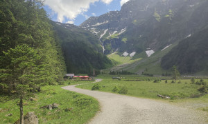 Bergtour Hörndl - Rückblick zur Gamsblickhütte