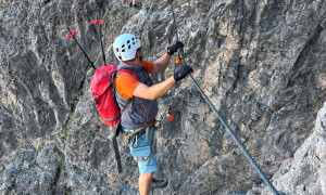 Klettersteige Laserz, Roter Turm - im Steig