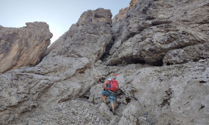 Klettersteige Laserz, Roter Turm - im Steig