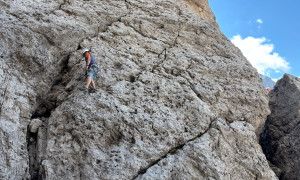 Klettersteige Laserz, Roter Turm - Im Aufstieg