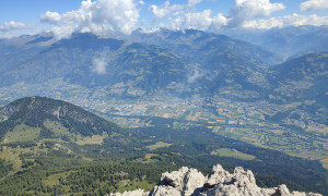 Klettersteige Laserz, Roter Turm - Gipfelsieg, Blick in den Lienzer Becken