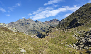 Bergtour Schleinitz - Aufstieg, Blick zu den Prijakts und Alkuser Rotspitze Bergtour Schleinitz - Aufstieg, Blick zu den Prijakts und Alkuser Rotspitze