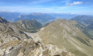 Bergtour Grauspitz - Schwarzhorn, Blick nach Vaduz