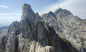 Bergtour Säntis - Abstieg, Rückblick