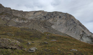 Bike-Bergtour Merbspitze - Aufstieg, Blick zur Südflanke