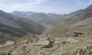 Bike-Bergtour Merbspitze - Aufstieg, Rückblick Arvental