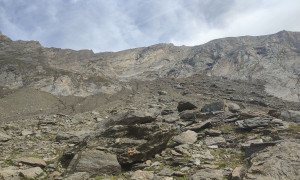 Bike-Bergtour Merbspitze - Aufstieg, Blick zur Südflanke