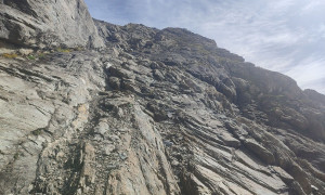Bike-Bergtour Merbspitze - steiler Aufstieg in der Südflanke