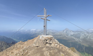 Bike-Bergtour Merbspitze - Gipfelsieg, Blick zum Rauchkofel