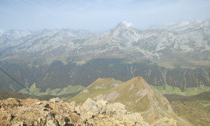 Bike-Bergtour Merbspitze - Gipfelsieg, Blick zum Rauchkofel